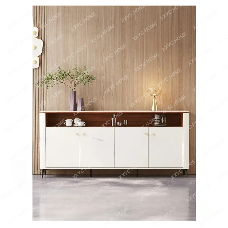 XX Rock slab dining side cabinet integrated storage against the wall,  minimalist practical tea, living room storage