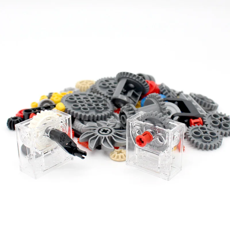 MOC Bricks Pin Connector Gear Cross Axles Accessories Bulk Set Compatible Technical Building Blocks Educational DIY Toys