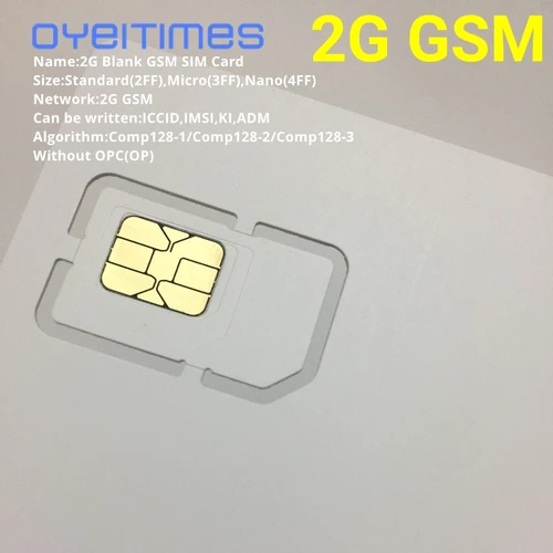 OYEITIMES 2G GSM SIM 카드 블랭크 SIM 카드, 프로그래밍 가능 GSM SIM 카드, ICCID IMSI 핀 PUK ADM KI COMP128 OP/OPC 없는 알고리즘 