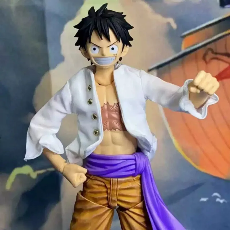 

Handmade 1/12 Scale One Piece Luffy Character Mini Short Coat Jacket Red/white Clothes for 6'' AnimeToy Figures Model
