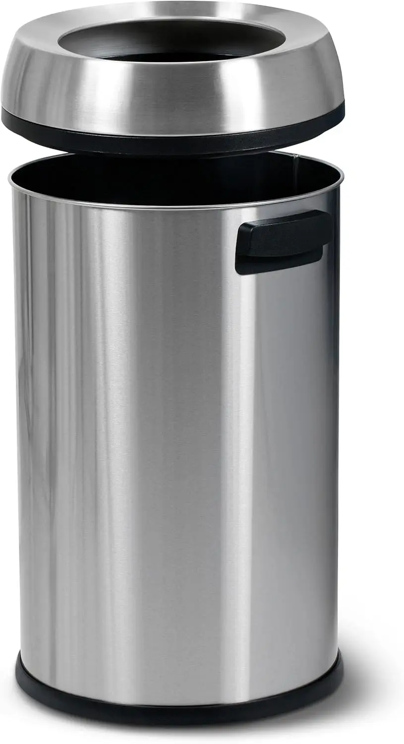 65 Liter Open Top Trash Can, Commercial Grade, Stainless Steel