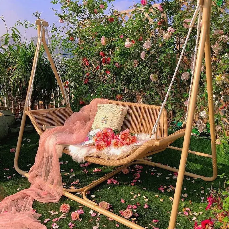 

Outdoor Garden Swing Outdoor Courtyard Internet celebrity Double Home Indoor Rocking Chair Balcony Hanging Basket Single Han
