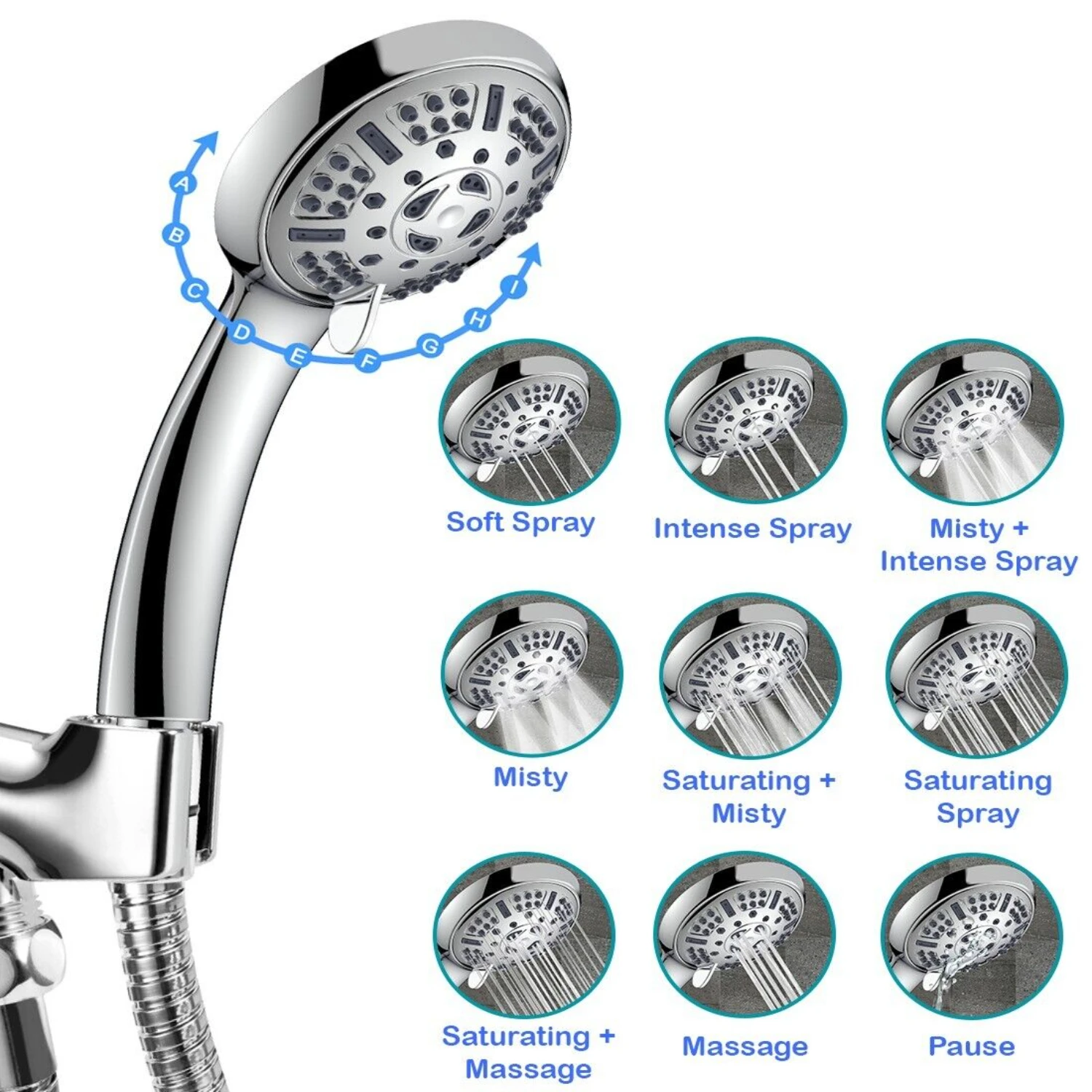 Transform Your Daily Shower with this Luxurious High Pressure Handheld Shower Set, Offering 9 Premium Functions for the Ultimate