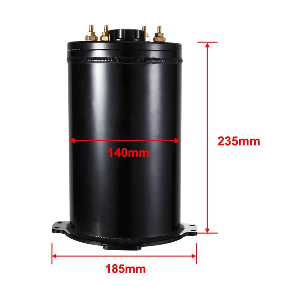 Kyostar custom logo service Aluminum 8AN ORB Ports Fuel Surge Tank 2.8L Twin Pump Dual In Tank