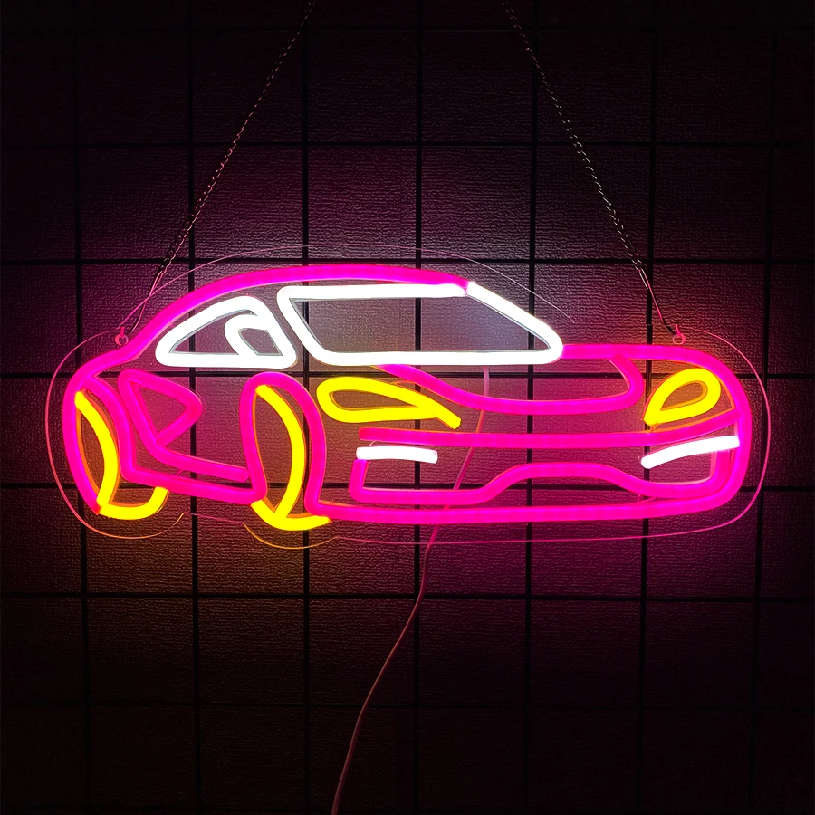 Sports Car Led Neon Sign, Used For Wall Decor, Bedroom, Boys' Room, Game Room, Man Cave, Bar Art Wall Lamp, Birthday Gift.