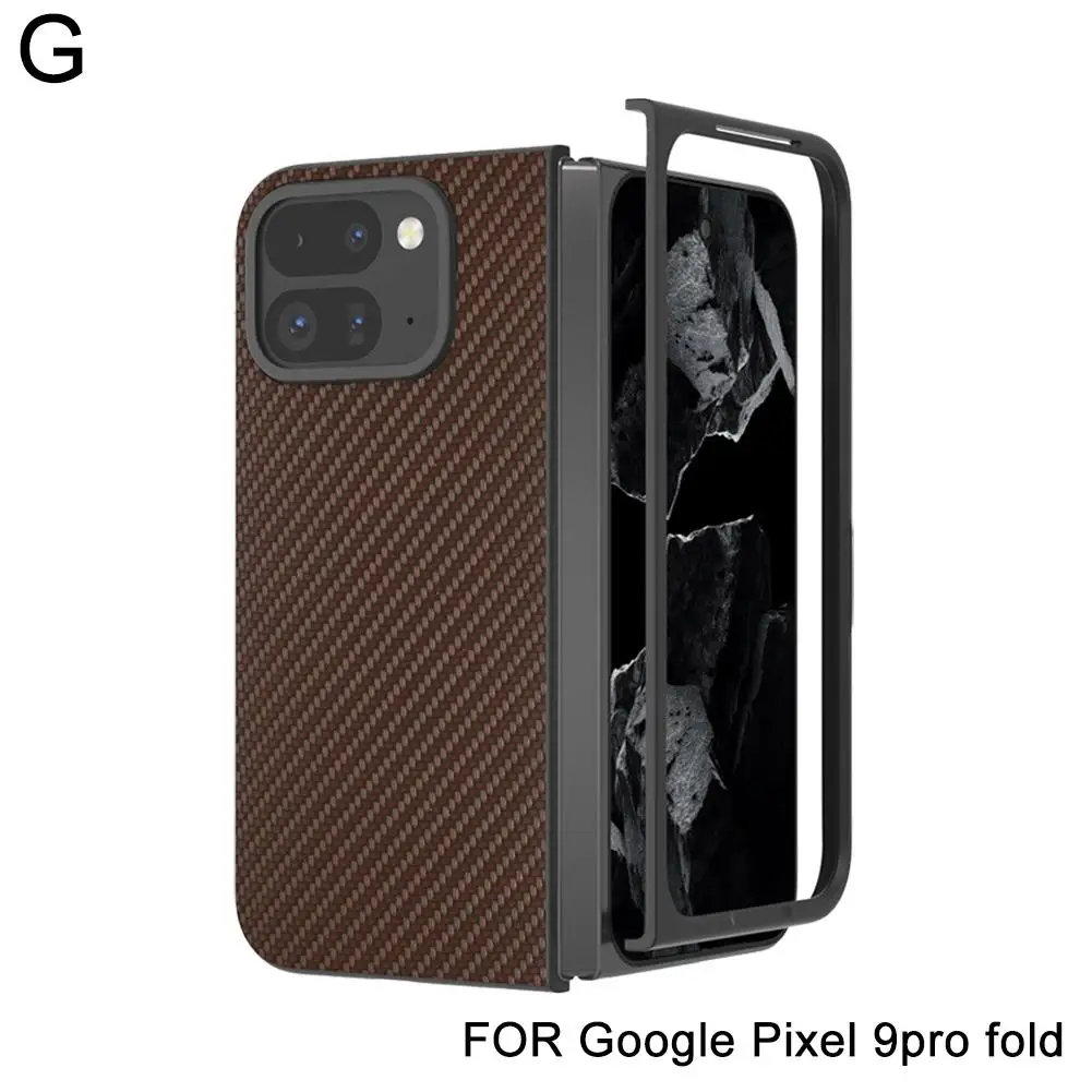 For Google Pixel 9 Pro Fold Carbon Fiber Leather Fall For The Phone Drop-proof Anti-scratch H0v6
