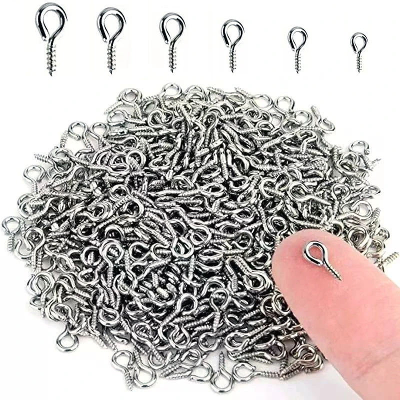 100 pçs de aço inoxidável olhos parafuso do prego minúsculo mini pinos ganchos ilhós para grânulo encantos pingente diy jóias colar descobertas