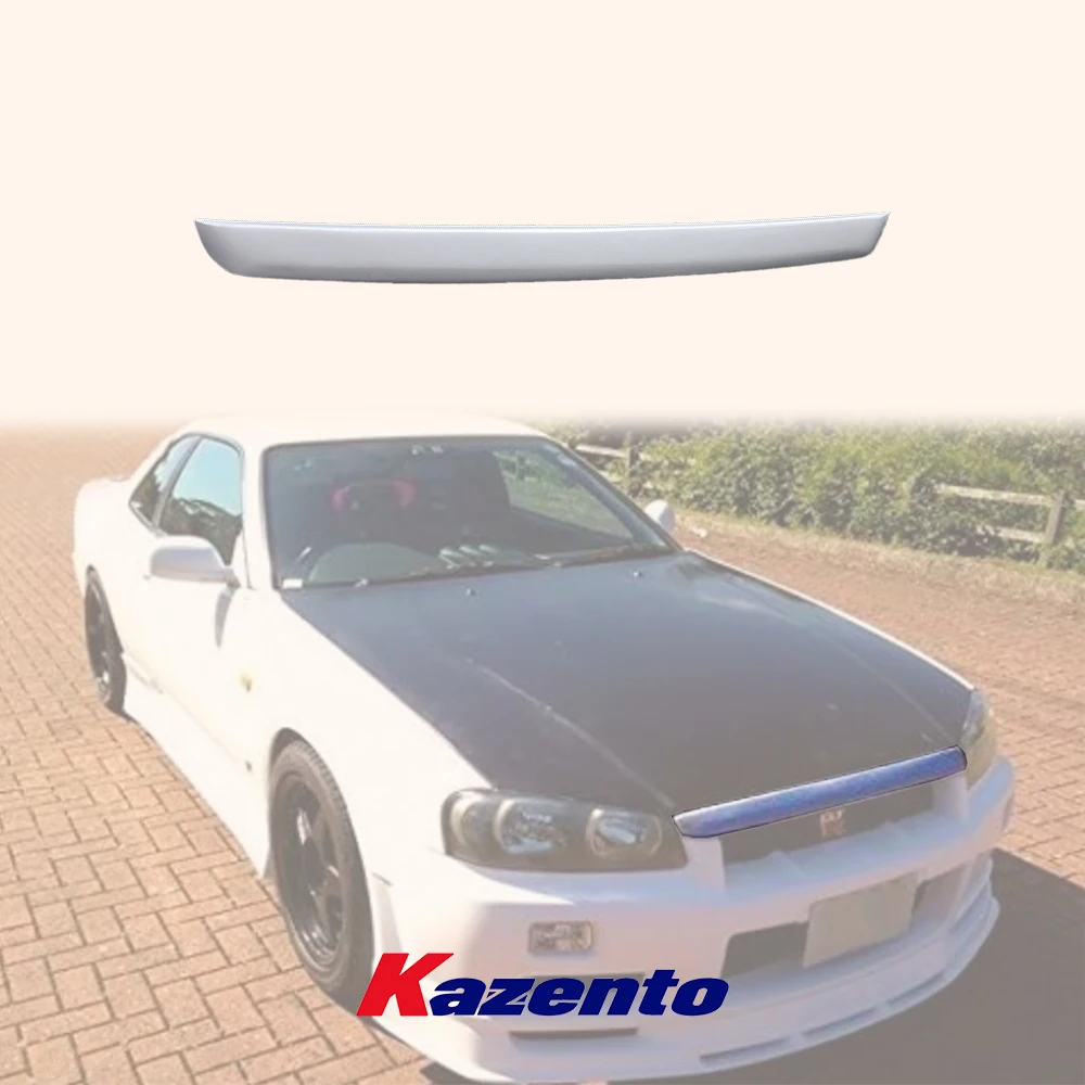 For Nissan Skyline R34 GTR Type-R URAS Style Fiberglass Unpaint Hood Bonnet Lip