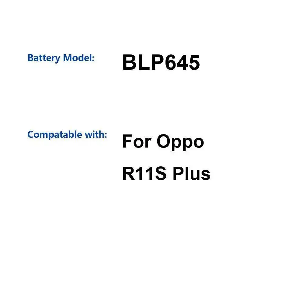 

Аккумулятор мобильного телефона 4000 мАч BLP645 Прочный для Oppo R11S Plus
