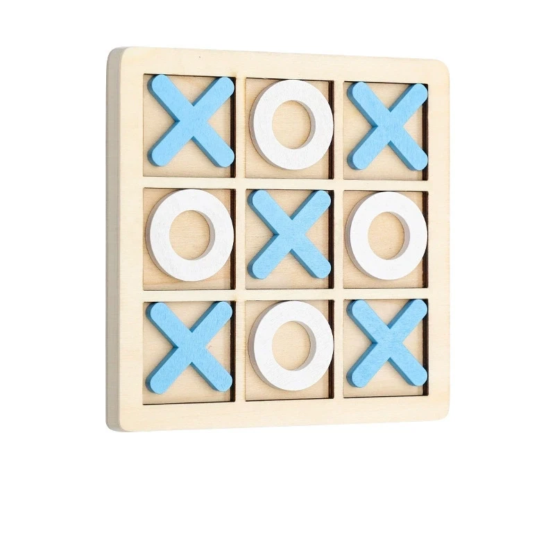 NEW Tic Tac Toe Brain Training Wooden Chess Board Game Table Toy Interactive Birthday Gift view 6