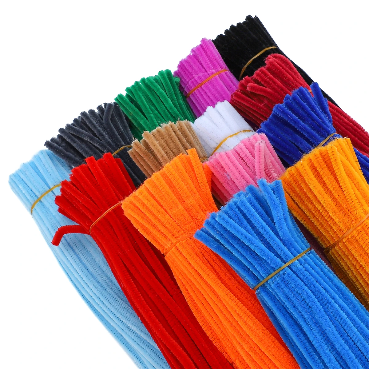 100pcs 30cm Chenille Stems Stick Cleaners Kids Educational Toys Handmade Colorful Chenille Stems Pipe for DIY Craft Supplies