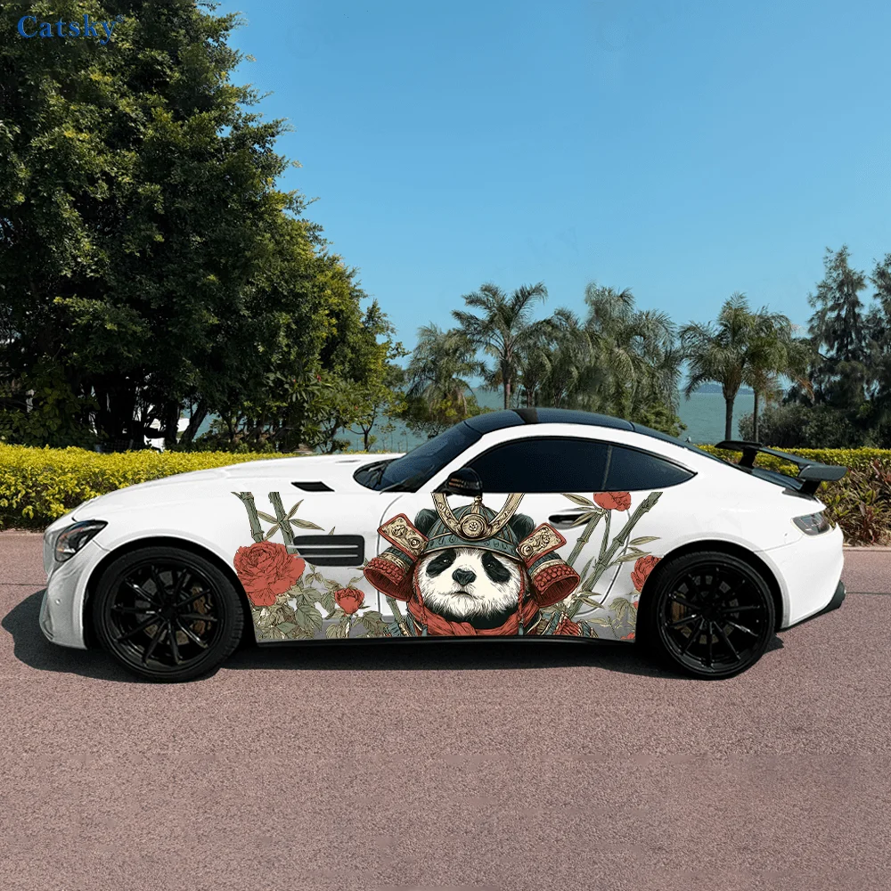 

Panda Armor Bamboo Rose Car Vinyl Wraps Decal Self-adhesive PVC Sticker Suitable for Trucks SUV Decoration Auto Accessories Gift