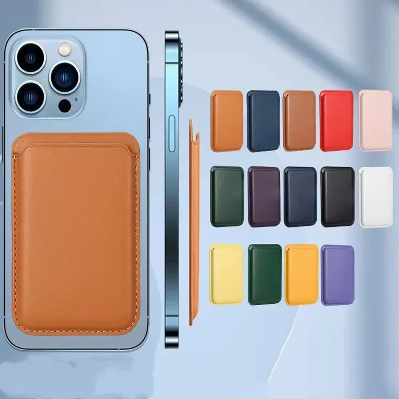 Magnetische Brieftaschenhülle aus Leder für iPhone 13 17 18 14 15 16 Pro Max mit Kartenhalter und Handy-Geldbörsen-Funktion für Magsafe-Zubehör – Detail 1