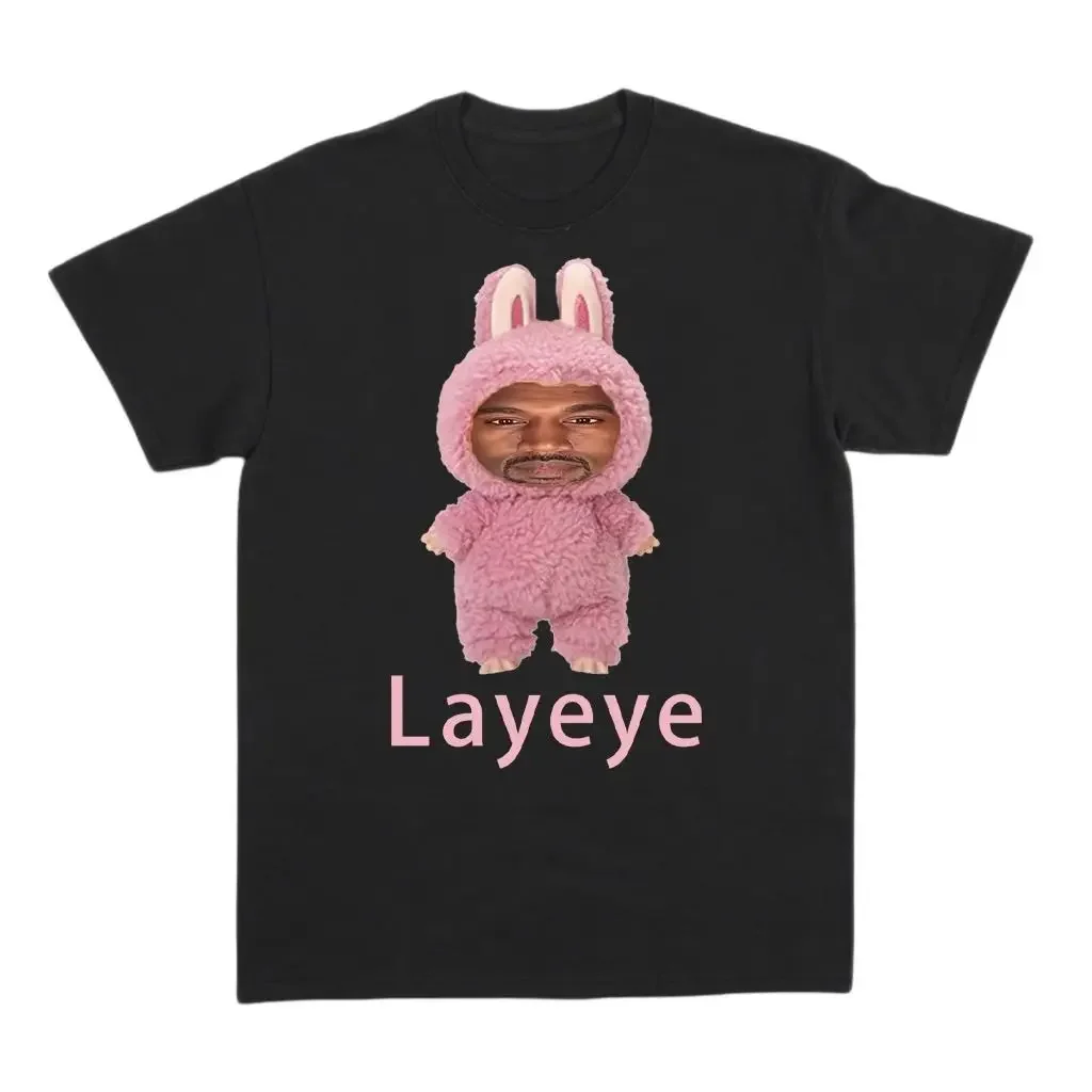 تي شيرت Parody Kanye Layeye تي شيرت إبداعي بأكمام قصيرة وممتع نقي وتي شيرت مضحك لكل من النساء