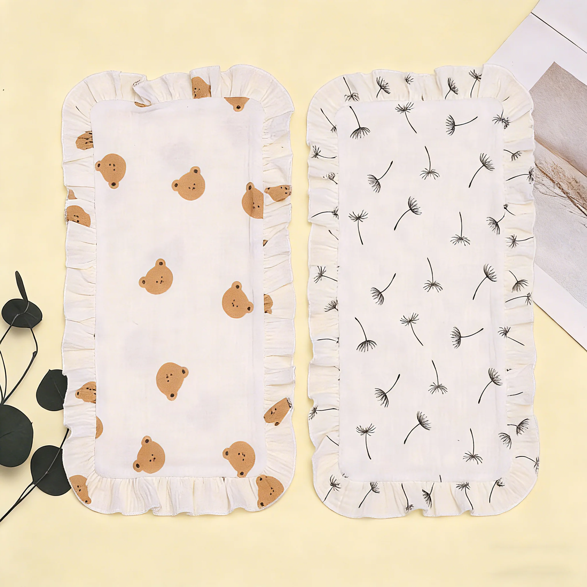 2-pack baby burp blankets, cotton burp blankets, bibs, suitable for newborns, boys, girls and toddlers.