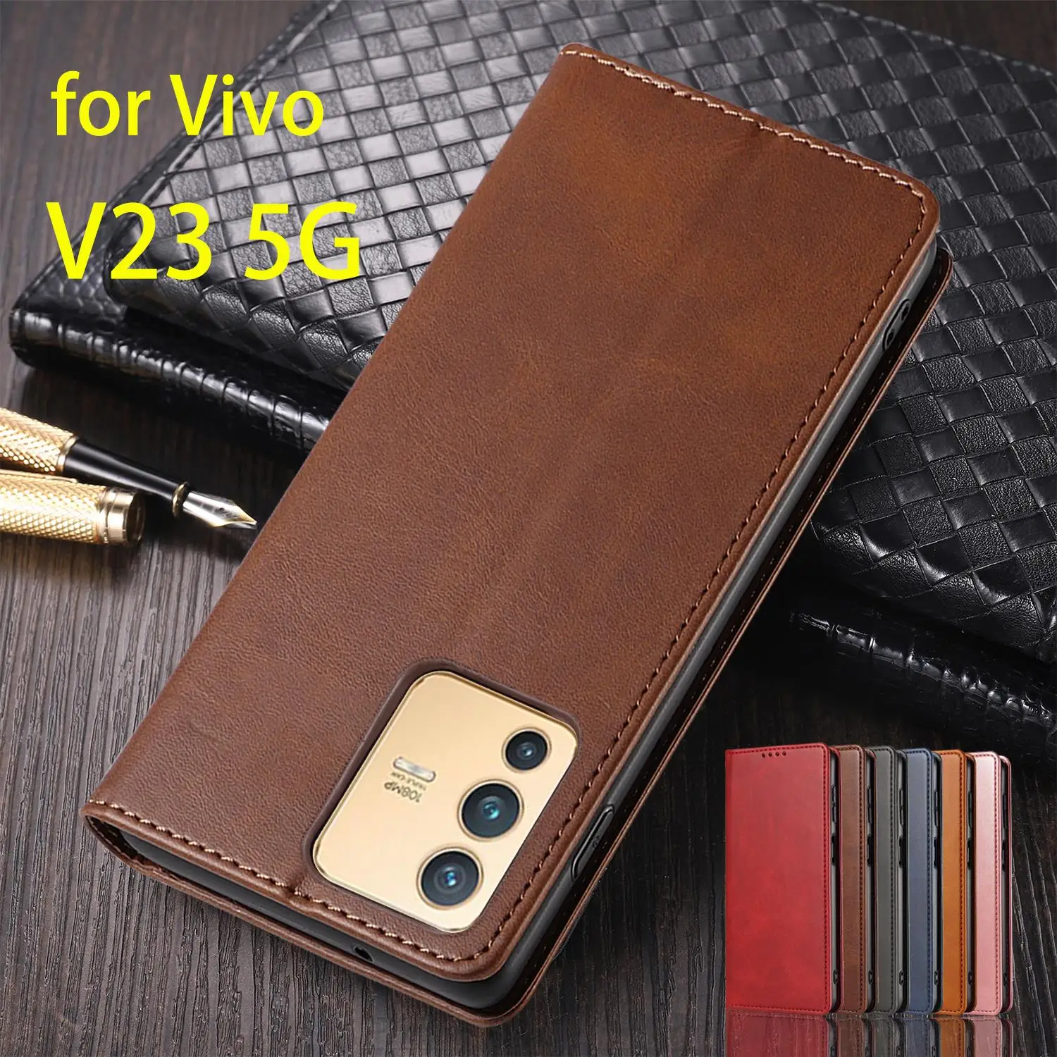 

Кожаный чехол для Vivo V23 5G/V 23 5G 6,44 дюйма, флип-чехол, держатель для карт, кобура с магнитным притяжением, чехол-кошелек Fundas Coque