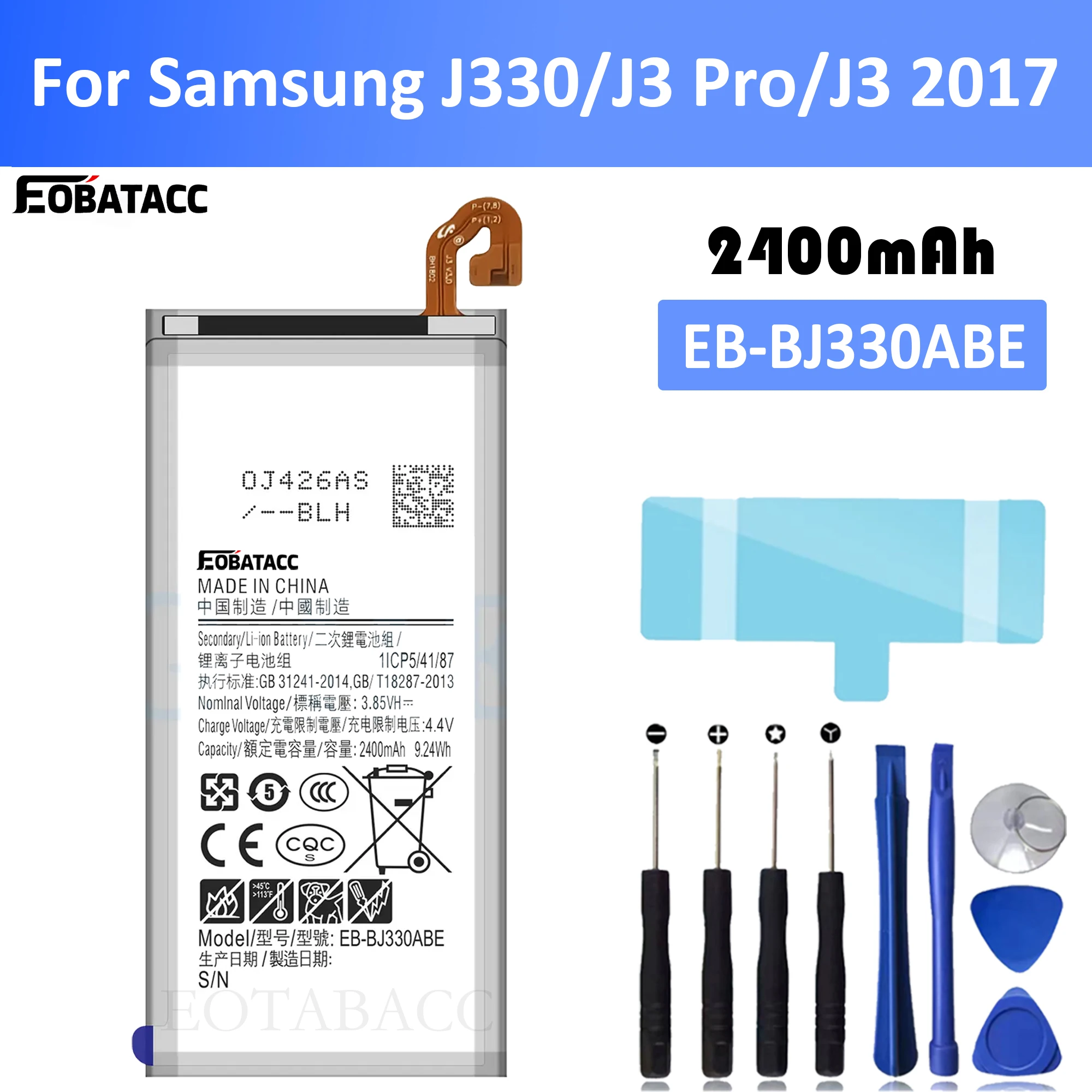 

EOTABACC New 100% High Quality EB-BJ330ABE Battery For SAMSUNG Galaxy J330/J3 Pro/J3 2017 mobile phone Bateria+ Free Tools