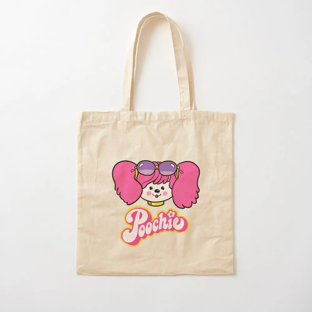 Poochie Face - Retro 80s Pink Dog Tote Bag tote bags men handbag shoping bag