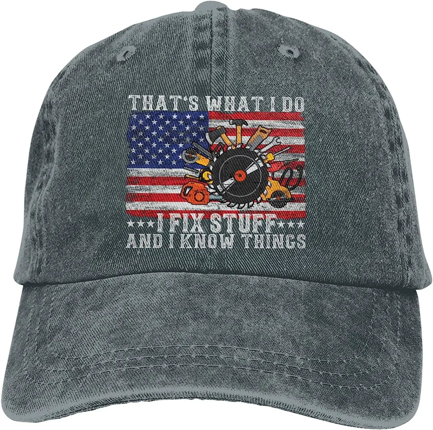 Funny Saying Baseball Caps Funny Hats for Mens Gift I Fix Stuff and I Know Things Denim Adult Unisex Four Seasons Casual OneSize