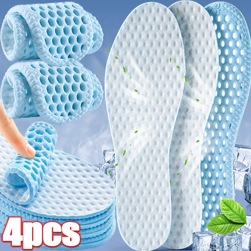 Latex Summer Cool Insoles Soft Sweat Absorb Deodorization Breathable Sport Shoe Pads Barefoot Thin Insert Cushion for Women Men image 5