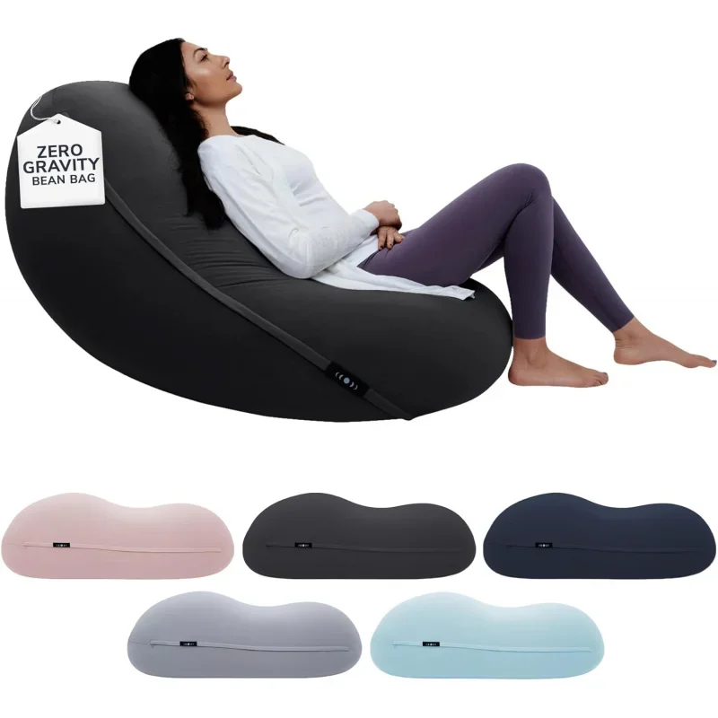 Bean Bag Chairs for Adults - 12LB Giant Back Support w/Micro-Bead Filling for Zero-Gravity Sensation, Tension Relie