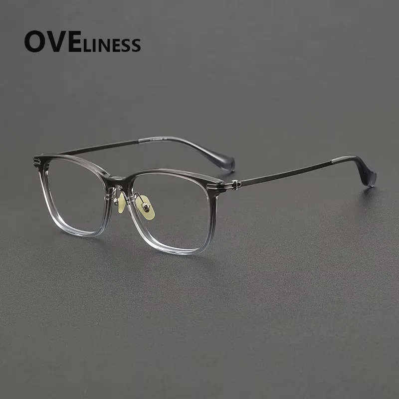

2026 Acetate Titanium Glasses Frame Men women Retro Vintage Square Eyeglasses frames male Spectacles Eyewear