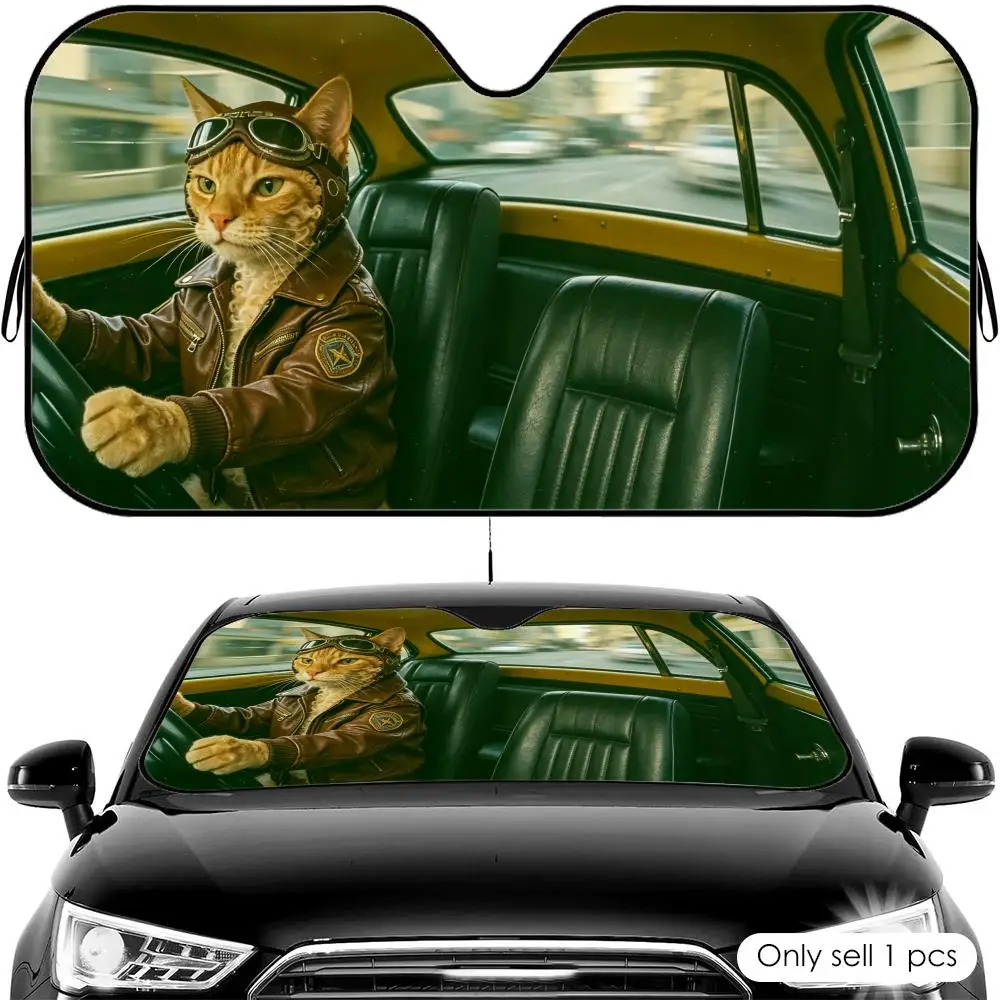 

Devon Rex Cat Driving Sun Visor Reusable Aluminum Foil Car Windshield Sun Visor UV Protector Heat Insulation Cover Shade