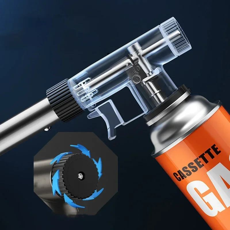 Bruciatore a gas in metallo Torcia Pistola a fiamma Bruciatore a butano Campeggio esterno BBQ Lanciafiamme Attrezzatura per saldatura Accendino da cucina Avviatore di fuoco