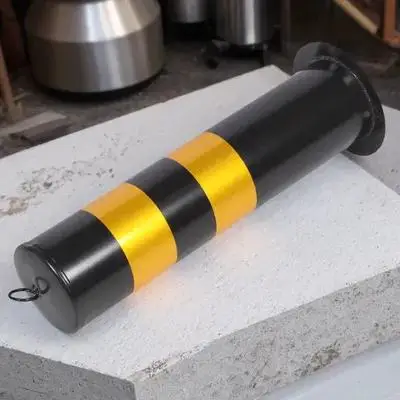 Parking Barrier Stainless Steel Safety Bollard Reflective Traffic Warning Column for Driveways Entrances Sidewalks
