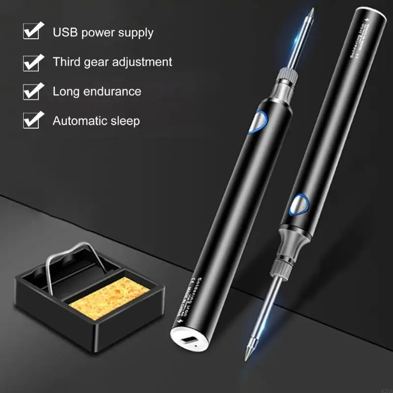 Portable Soldering Iron Welding Fast Charging with LED Light for Home & DIY Use