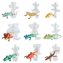 Lizard Flexible Silicone Mold Use with Resin,Use with Resin,Polymer Clays,3D Lizard Gecko Shape Design Food-grade Silicone Mold