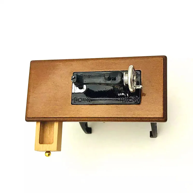 New Small 1;12 Miniature Dollhouse Accessories Children's Toy Simulation Mini Tailoring Machine Upgraded Large Tram