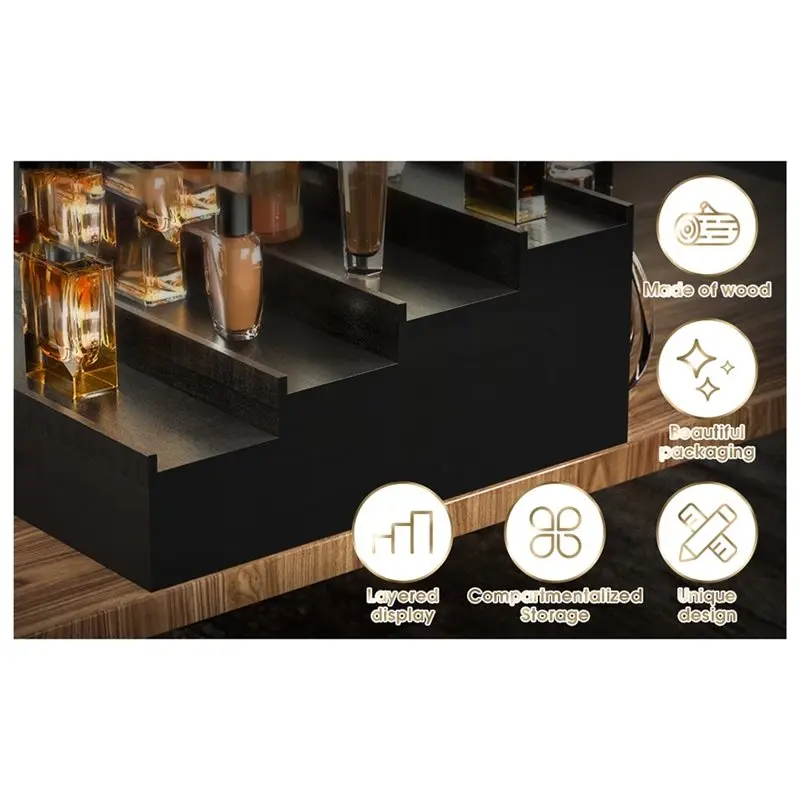 【PARTY  DAY】For Men For Men, 4 Tier Cologne Display Shelf With Drawer Storage, Sephyroth Cologne Organizer, Perfume Storage Disp