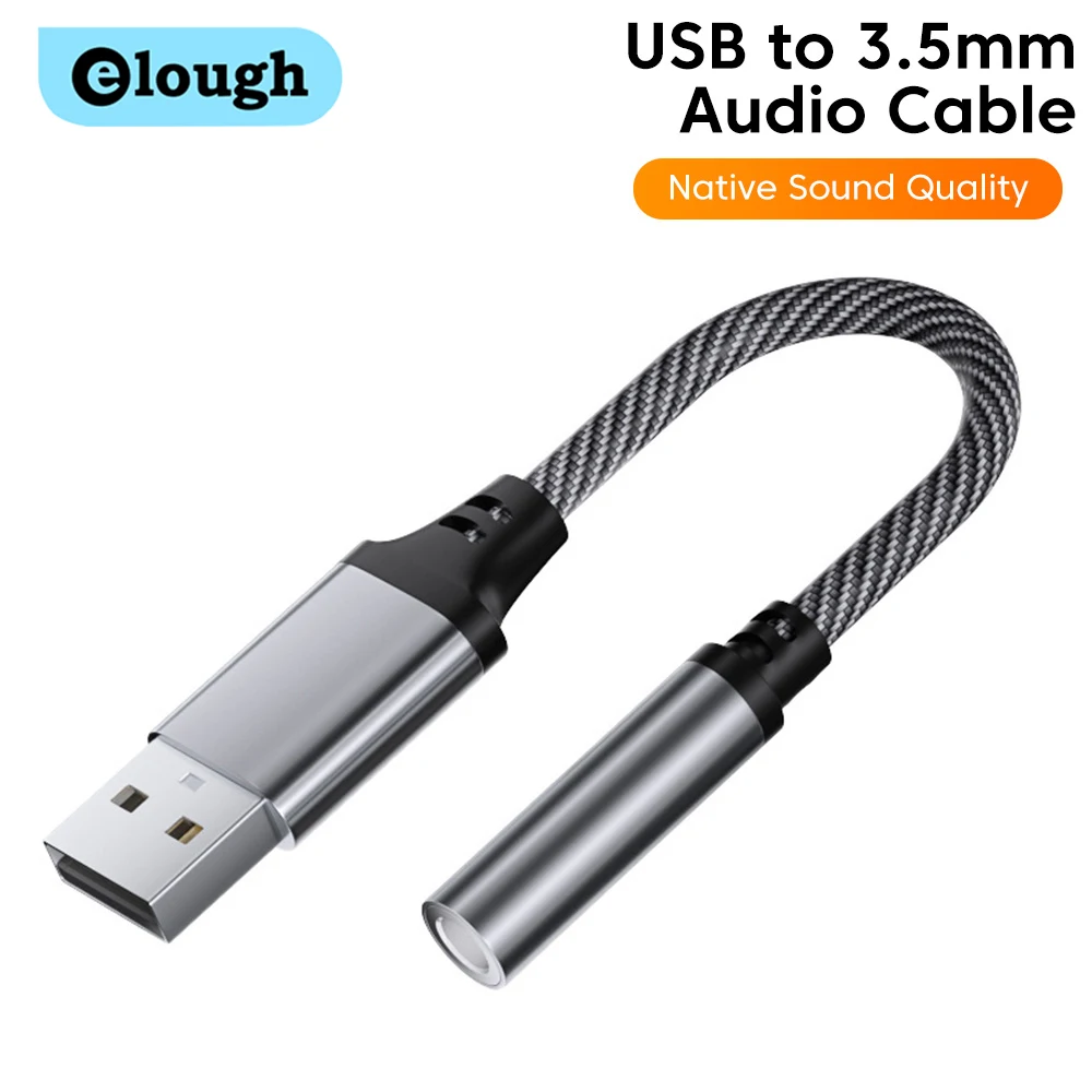 elough USB A To 3.5mm Aux Adapter USB 3 5 Jack Audio Cable Earphone Cable Converter for Huwei Honor Xiaomi OPPO