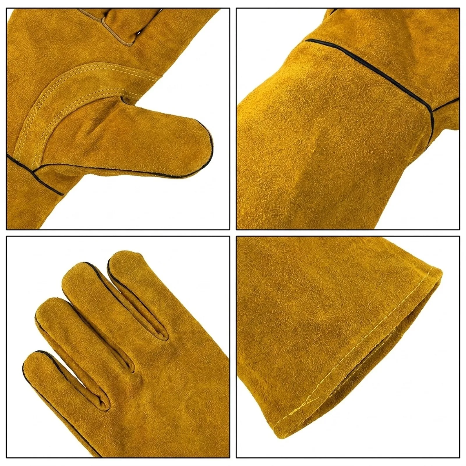 Welding Protector Work Gloves Building Construction Comfortable Drivers Fully Lined Business Industrial Welding