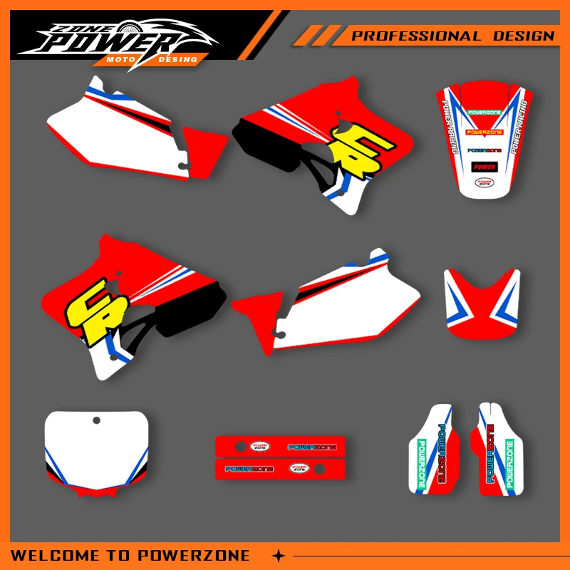 

POWERZONE мотокросс команда графический фон наклейки наборы наклеек для HONDA 1995 1996 1997 CR125 1995 1996 CR250 по индивидуальному заказу 03