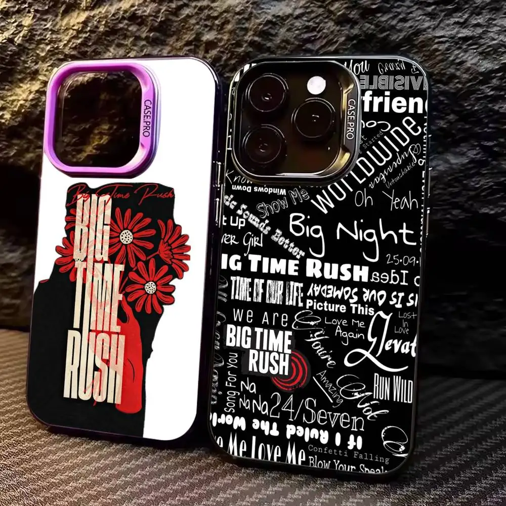 

M-Music B-Big T-Time Rush Phone Case For iPhone17,16,15,14,13,12,11 Plus,Pro Max Colored Silver Plated Inside Cover