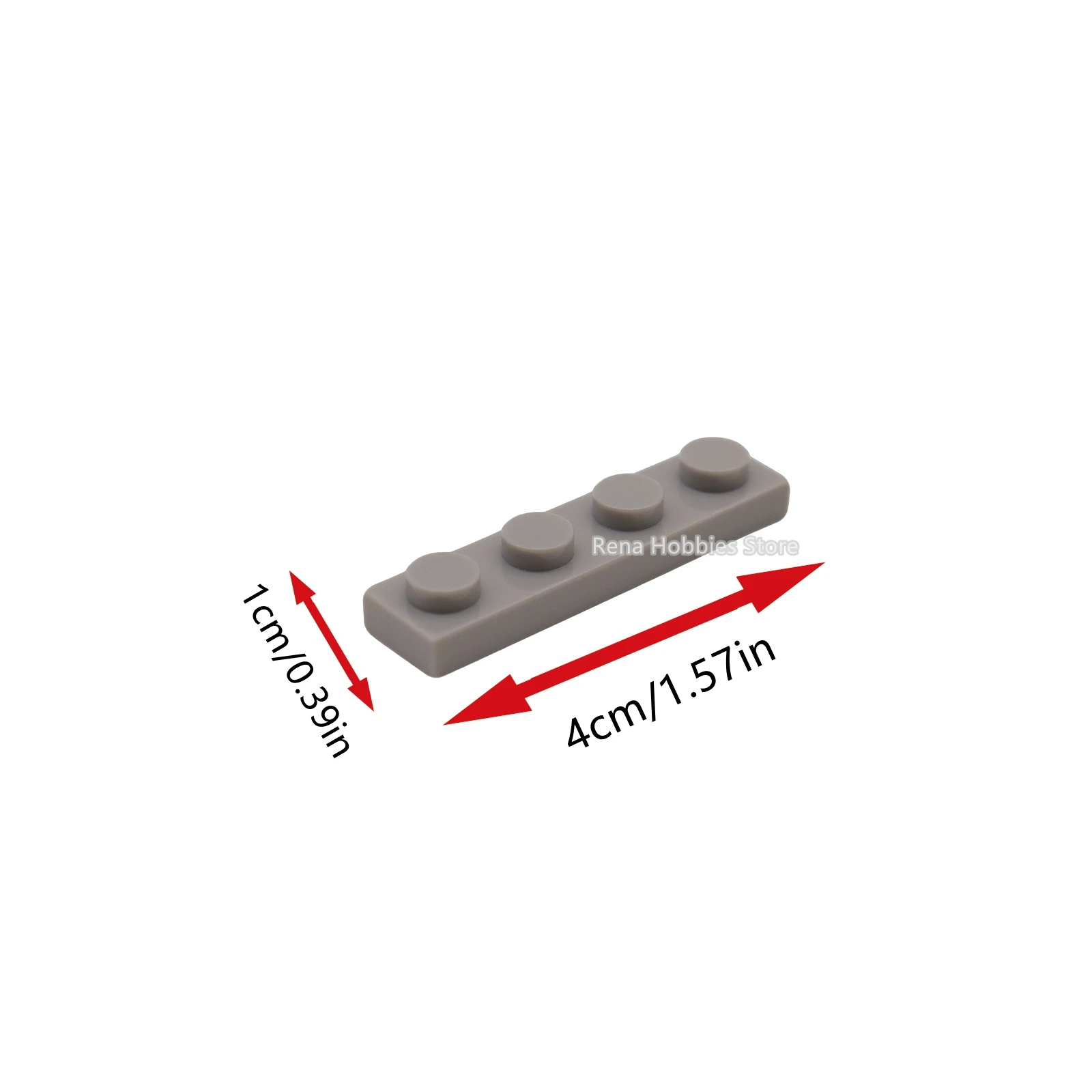 100 Stück 1x4 Noppen Dünne Bausteine 1*4 Noppen DIY Bausteine Lehrreich Kreativ Größe Kompatibel mit 3710 Spielzeugen – Detail 6