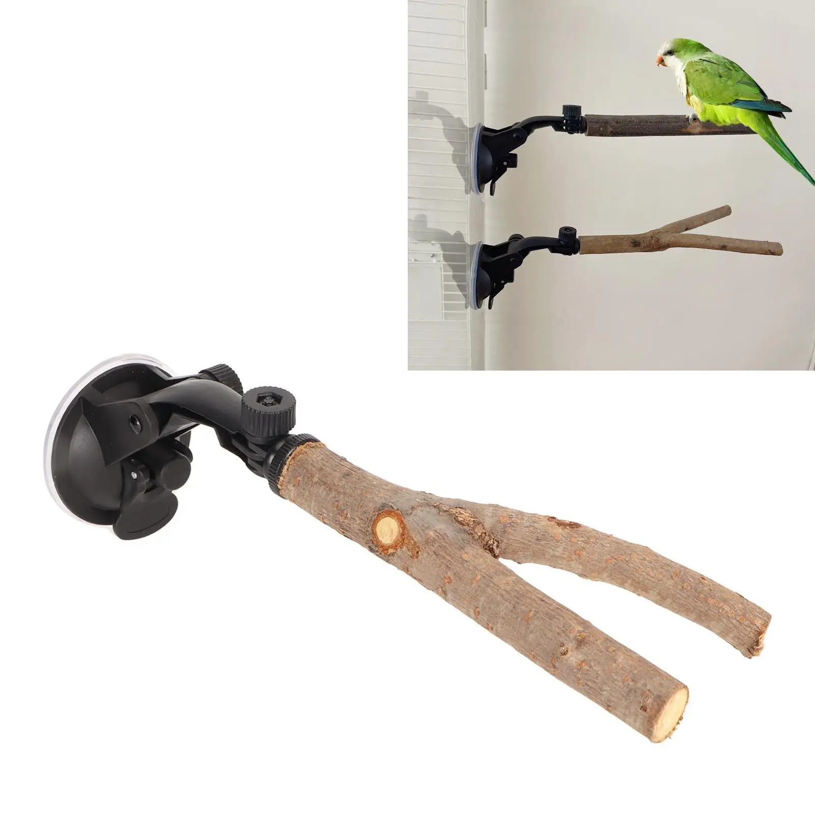 Adjustable Wooden Bird Perch Stand for small and Medium for parakeets Interactive Easy Install Safe Perching Solution