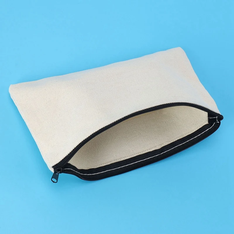 120Pcs Canvas Zipper Bag Pencil Case Cosmetic Bag Blank Bag DIY Craft Bag Cosmetic Bag Cosmetic Bag DIY Craft School