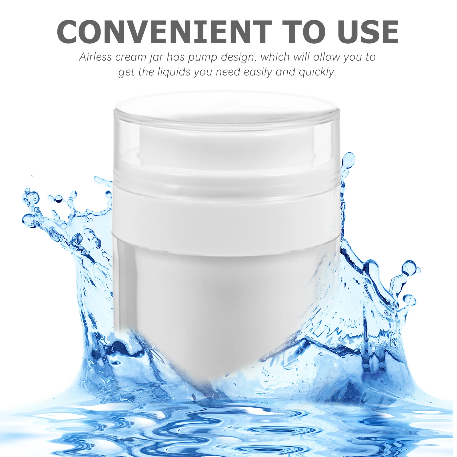 

2pcs Airless Cream Jars Premium Plastic Leak Proof Pump Bottles for Lotion Cosmetics Travel Toiletry Containers Skincare