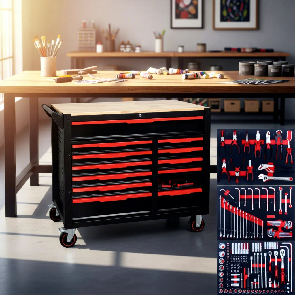 

Hot Sales Tool Multi-Drawer With Tools Factory OEM Large Capacity Heavy Duty Stainless Steel Tool Cabinet Cart Workshop Storage