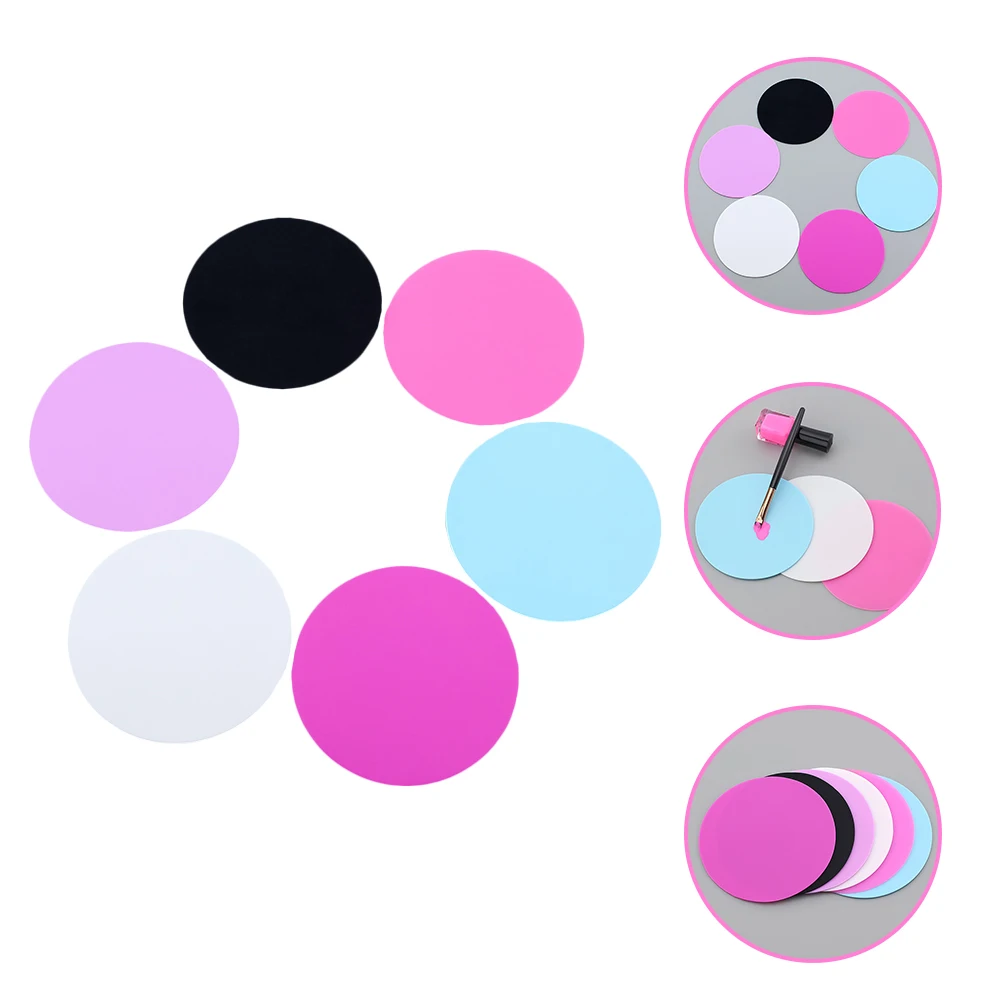 6 pçs manicure cor palete silicone placa de mistura da arte do prego para artistas do salão iniciantes unha polonês pigmento ferramenta paleta