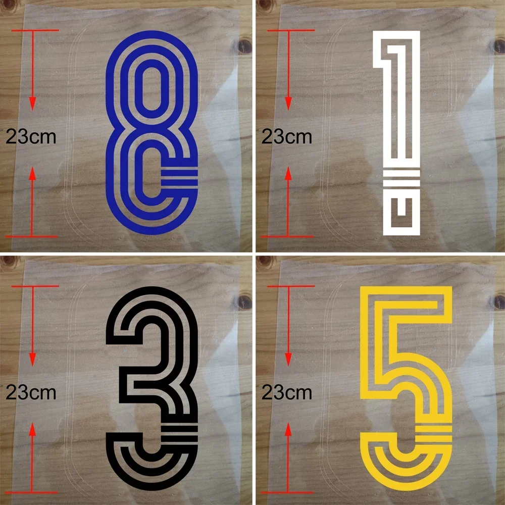 23CM Custom Football Number Iron on Patch Basketball Shirt Number Letter Hot Transfer Sticker Football Jersey Number Name Print