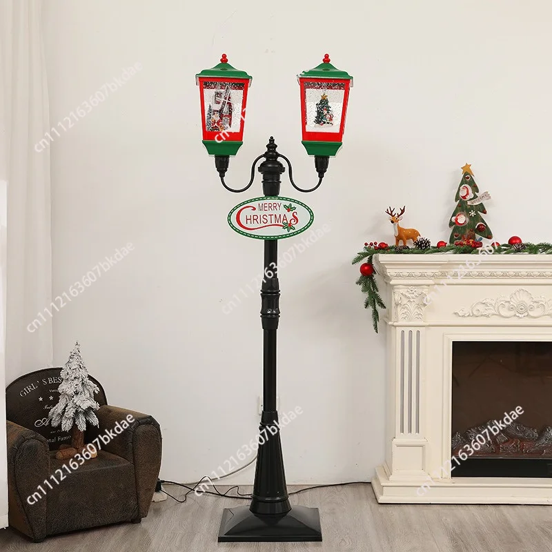 Christmas decoration music snow street lights snow lights shopping mall window living room scene arrangement ornament