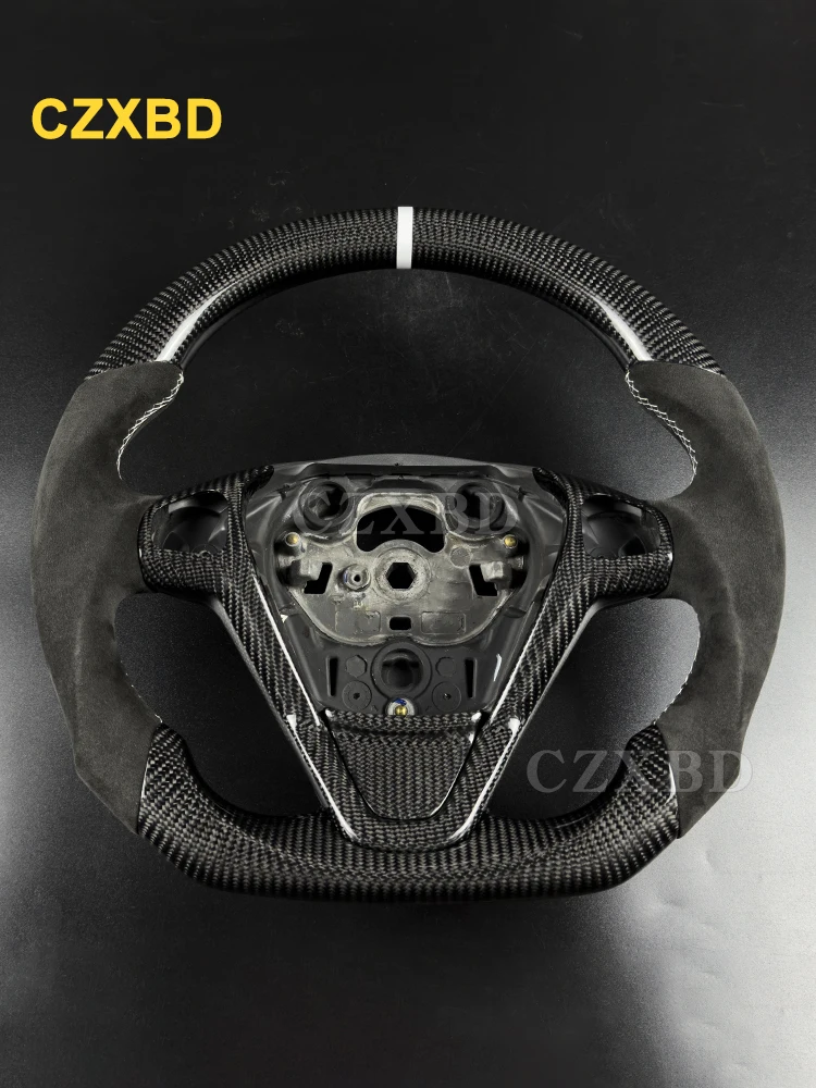 

Fit For 2015 Ford Fiesta ST180 Real Glossy Carbon Fiber Steering Wheel High Quality Sport Wheel Customizable