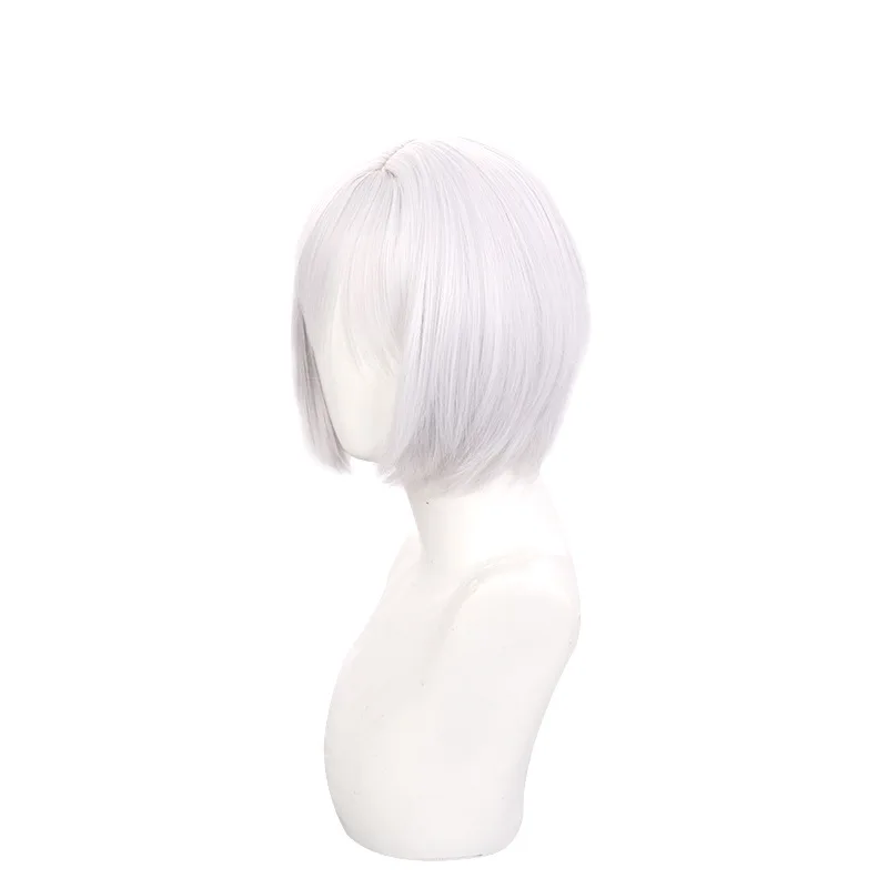 O detetive já está morto. Peruca cospaly para Sestia, peruca cosplay Sestia, cabelo branco com onda interna branca e grampo de cabelo.