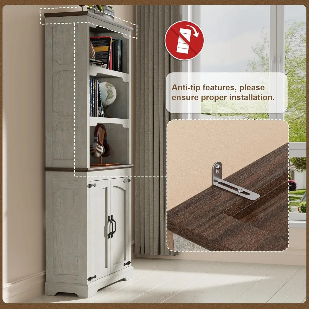 خزانة كتب مفتوحة للتخزين بطول 5 طبقات بطول 70 بوصة، بعرض 31.5 بوصة للمنزل والمكتب وغرفة النوم والاستخدام المدرسي