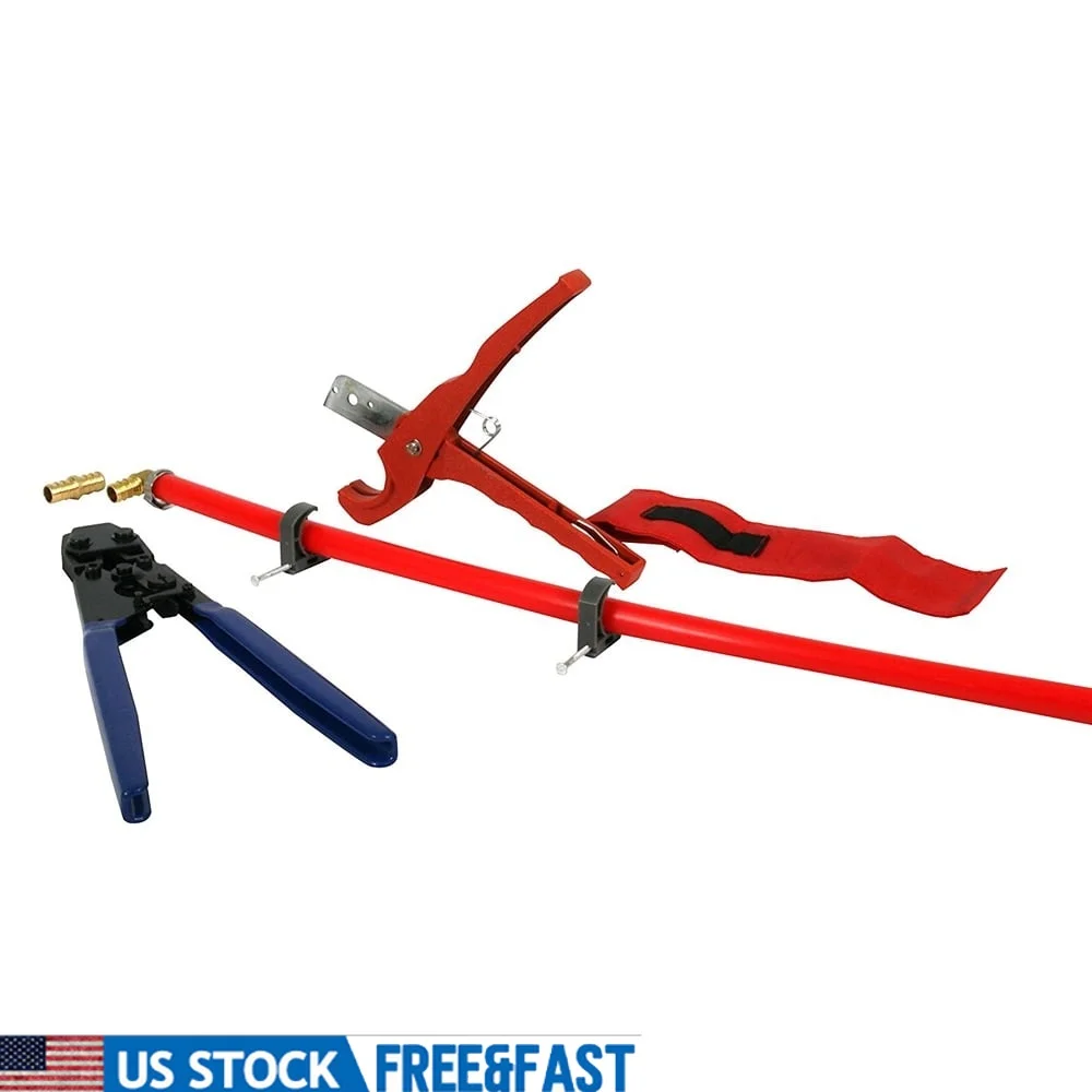 

Набор сантехнических обжимных инструментов PEX с удобной ручкой, резак для переноски, латунные муфты, фитинги, водные приложения