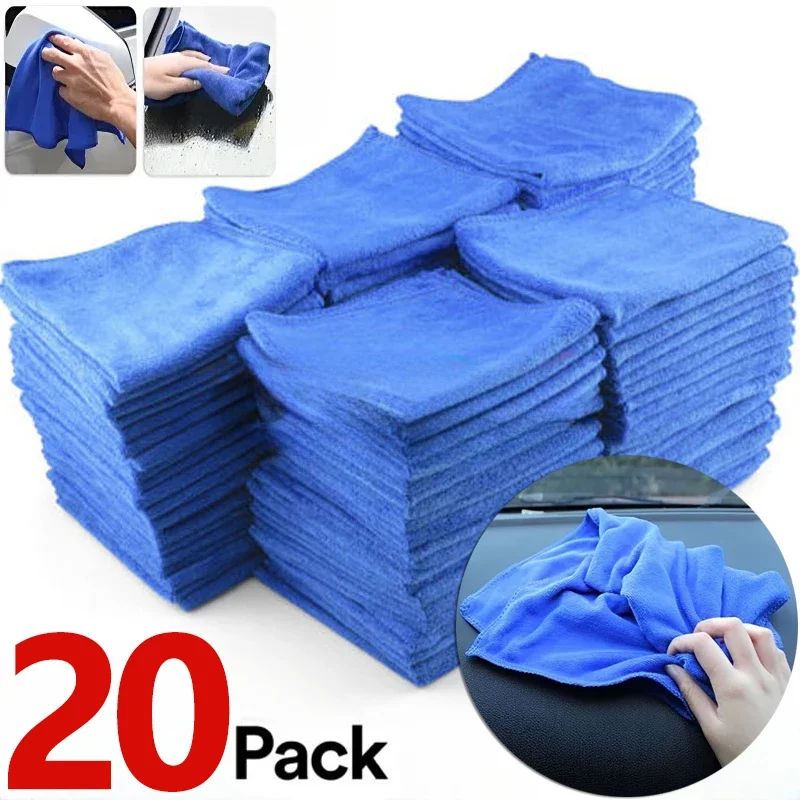 

10-20Pcs Microfiber Towels Car Wash Drying Cloth Towel Household Cleaning Cloths Auto Detailing Polishing Cloth Home Clean Tools